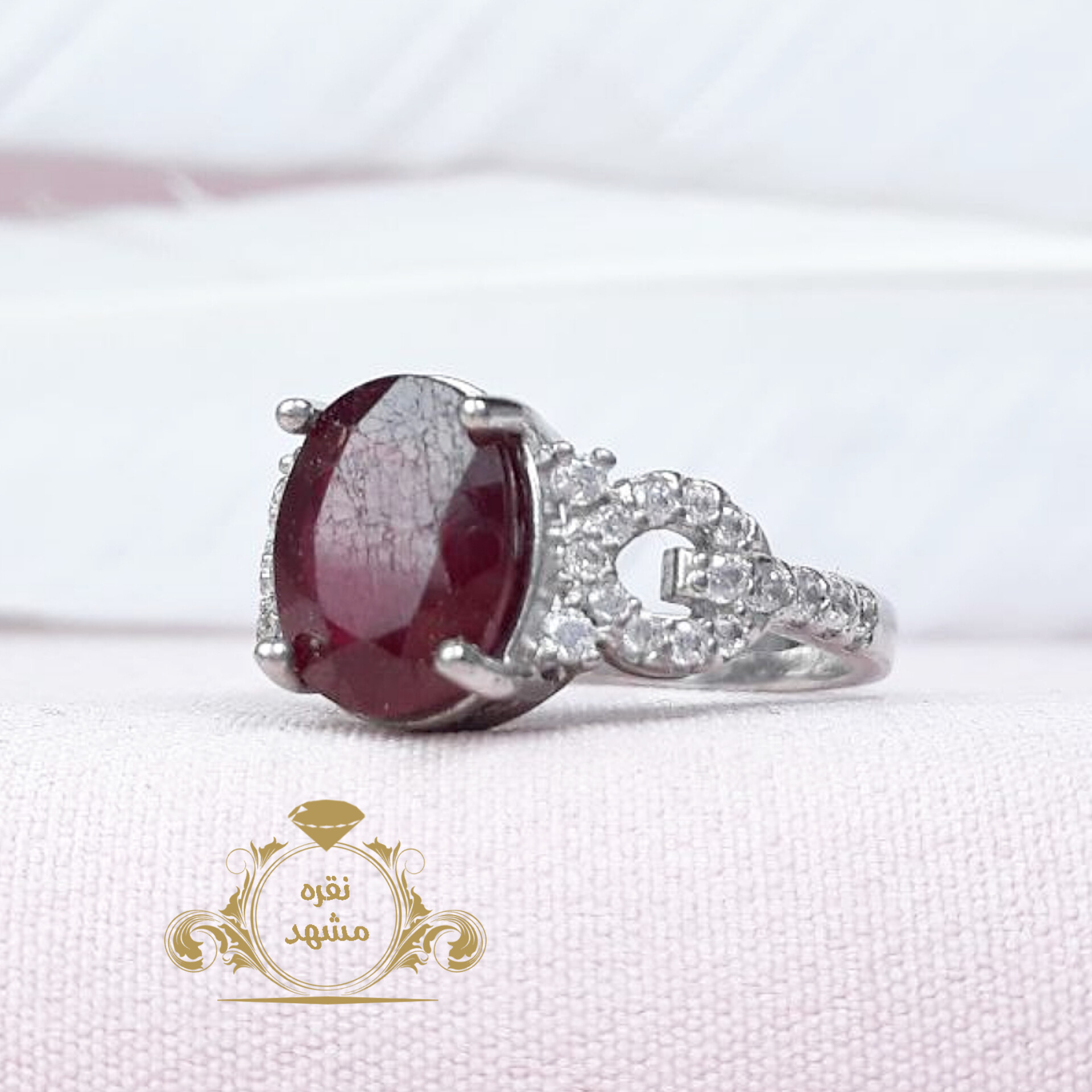 انگشتر زنانه یاقوت سرخ تراش جواهر