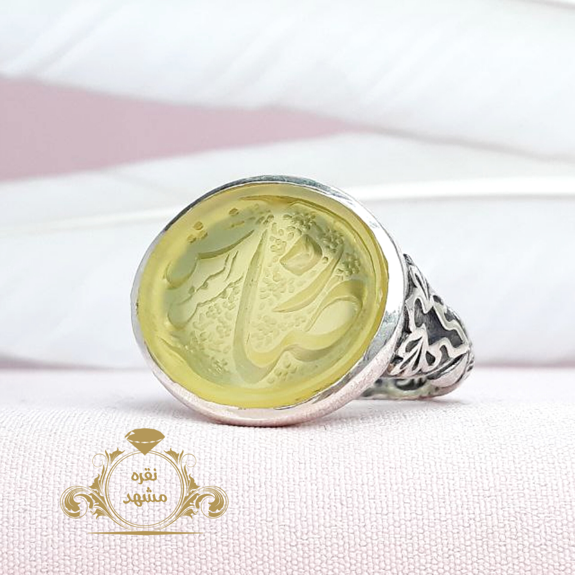 انگشتر مردانه شمس الشموس عقیق زرد اصلی و معدنی