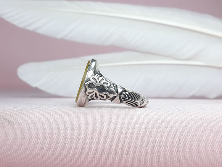 انگشتر مردانه عقیق زرد اصلی و معدنی