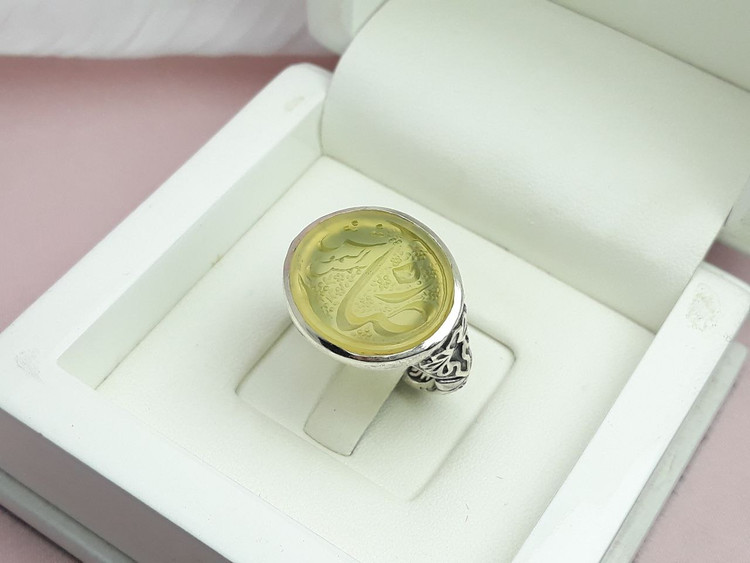 انگشتر شمس الشموس عقیق زرد اصلی و معدنی