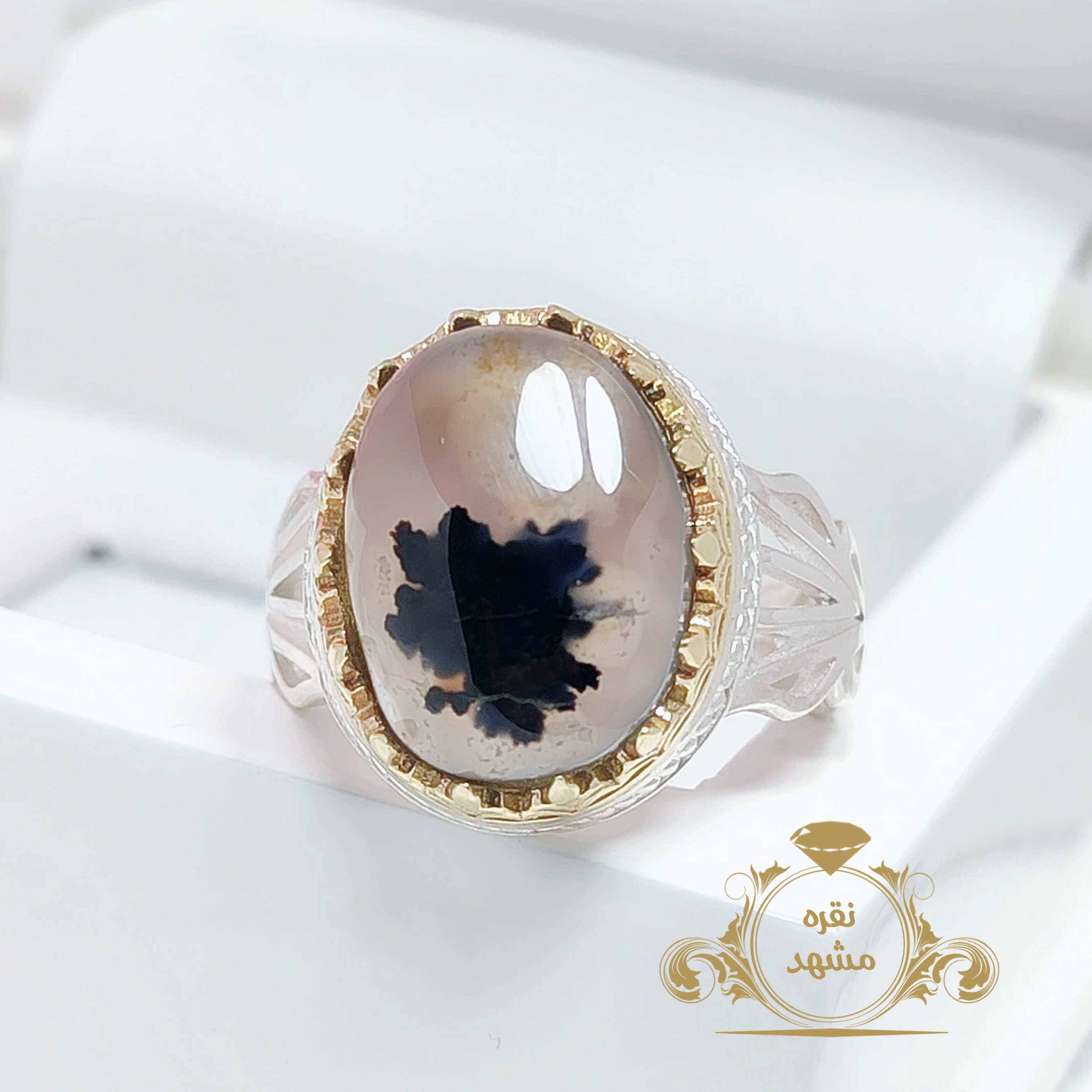 انگشتر مردانه شجر تک برگ عالی فوق العاده زیبا