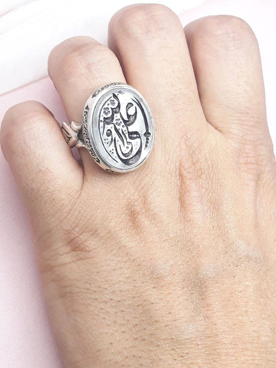 انگشتر دستساز مردانه در نجف علی ولی الله نقره