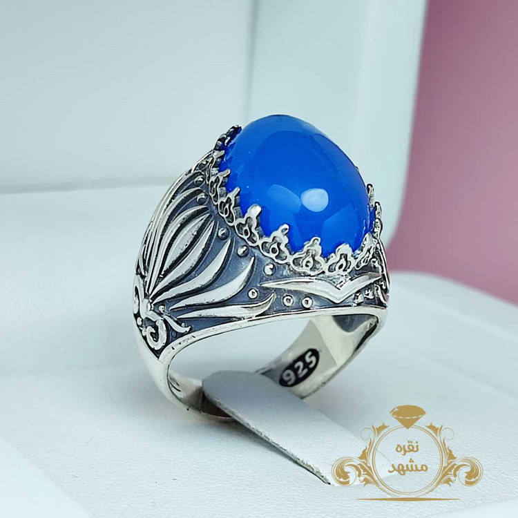 انگشتر مردانه نقره اصل خاص نگین دامله
