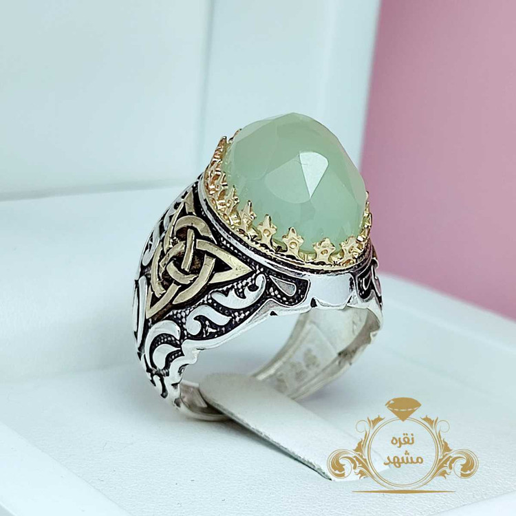 انگشتر دست ساز مردانه عقیق پرتقالی یمنی