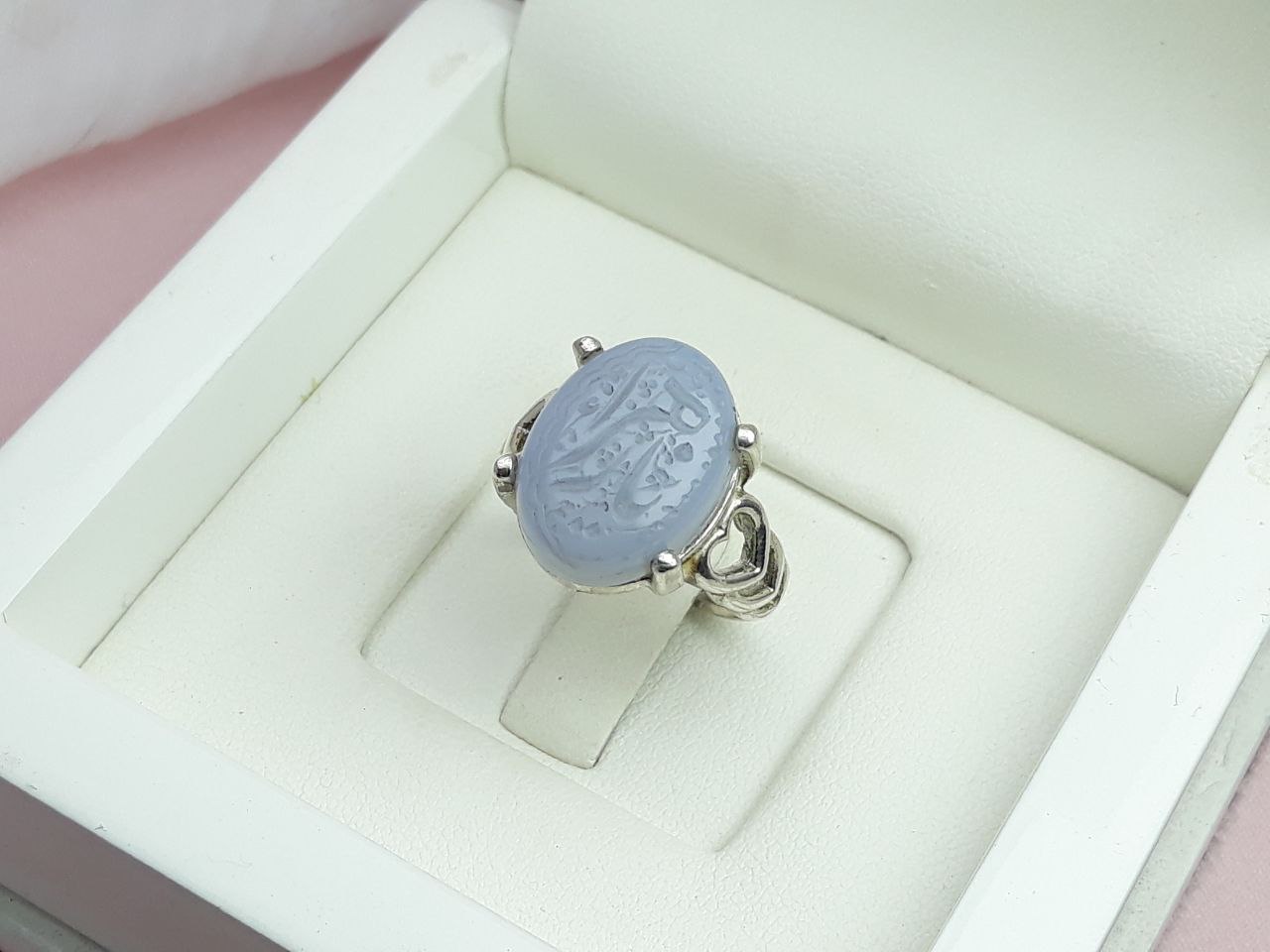 انگشتر نقره زنانه یازهرا عقیق سوسنی یمنی تراش