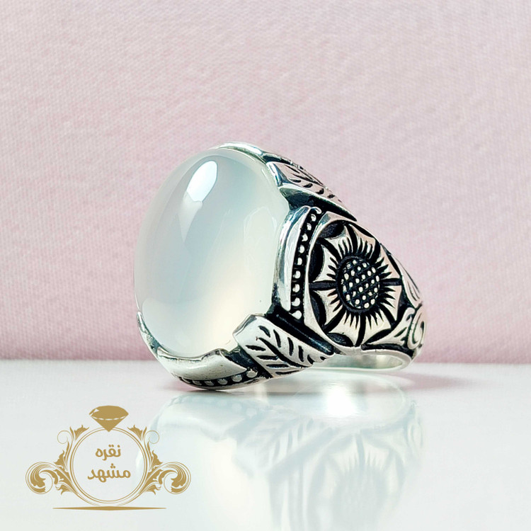 مردانه اصلی عقیق نباتی انگشتر اسپرت