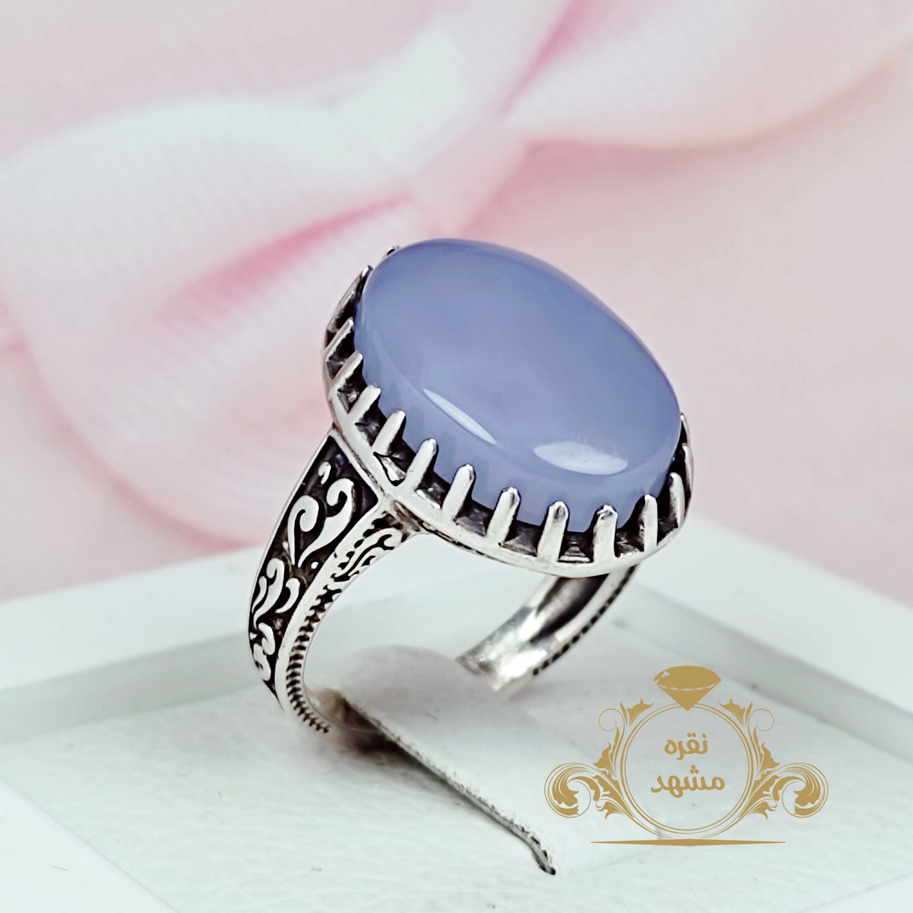 انگشتر عقیق یمانی کبود رکاب نقره