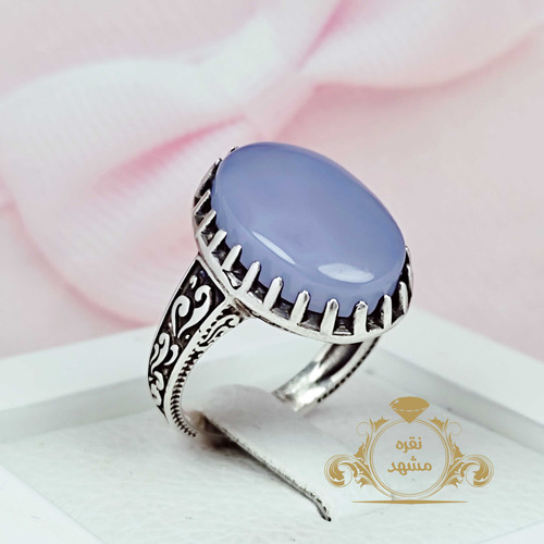 انگشتر عقیق یمانی کبود رکاب نقره