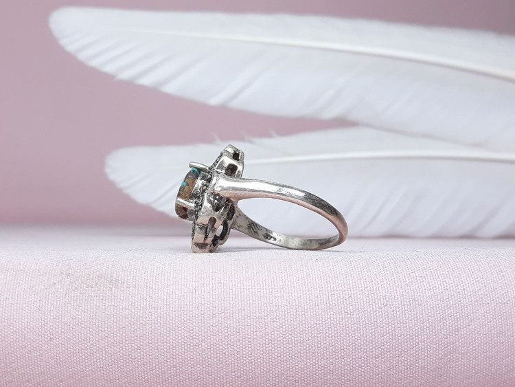 انگشتر زنانه سیاه قلم فیروزه نیشابوری اصلی