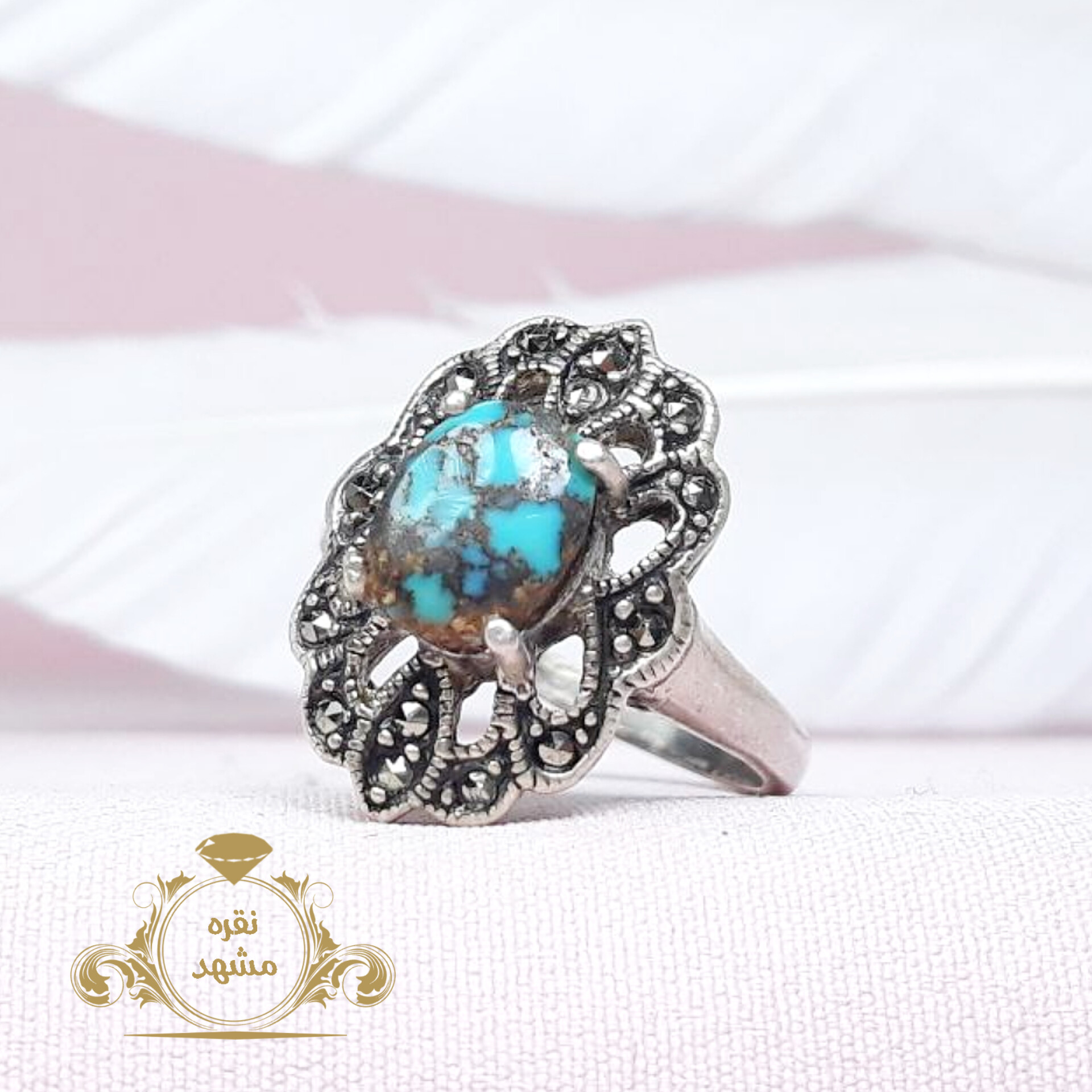 انگشتر زنانه فیروزه نیشابوری اصلی معدنی