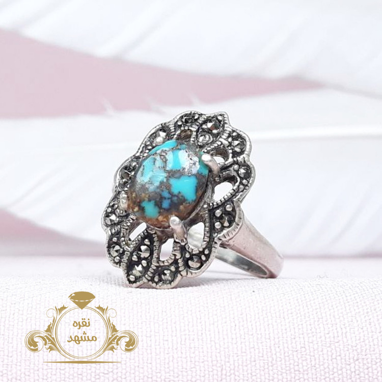 انگشتر زنانه فیروزه نیشابوری اصلی معدنی