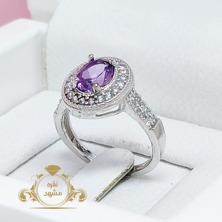 انگشتر زنانه آماتیست اصل تراش جواهر