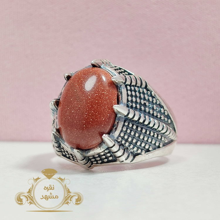 انگشتر عیار بالا مدل چنگ عقاب نگین دلربا