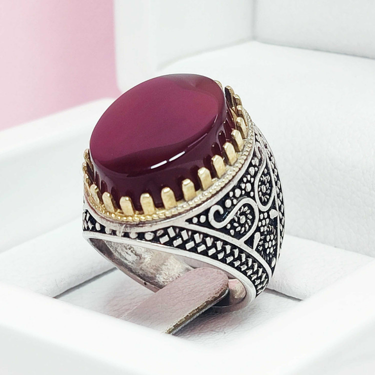 فروشگاه انگشتر مردانه عقیق سرخ خراسانی