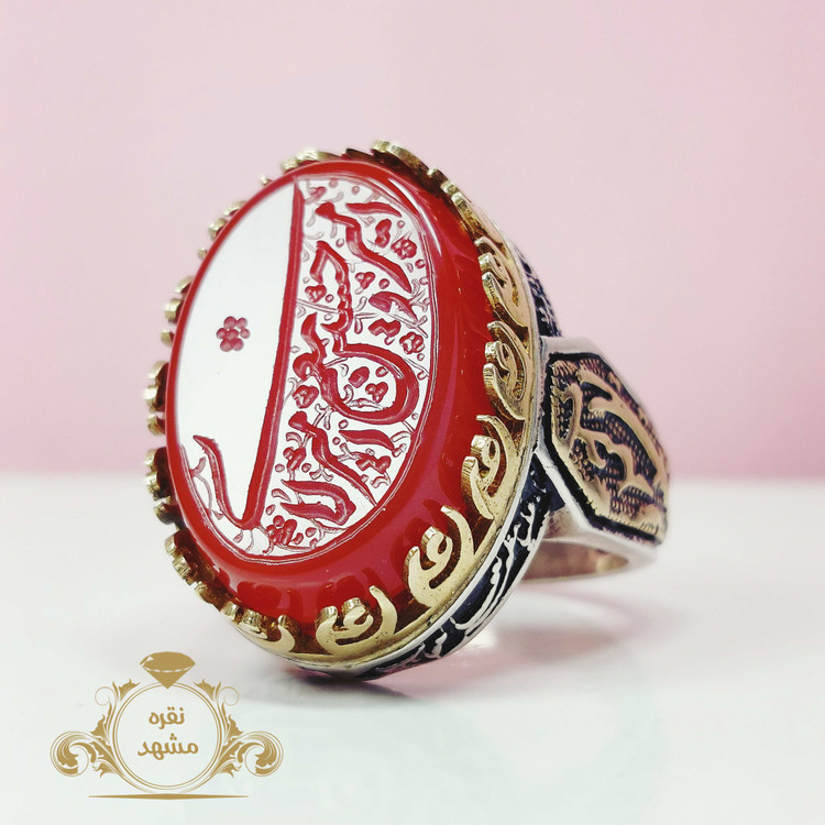 انگشتر امیری حسین و نعم الامیر عقیق سرخ اصل