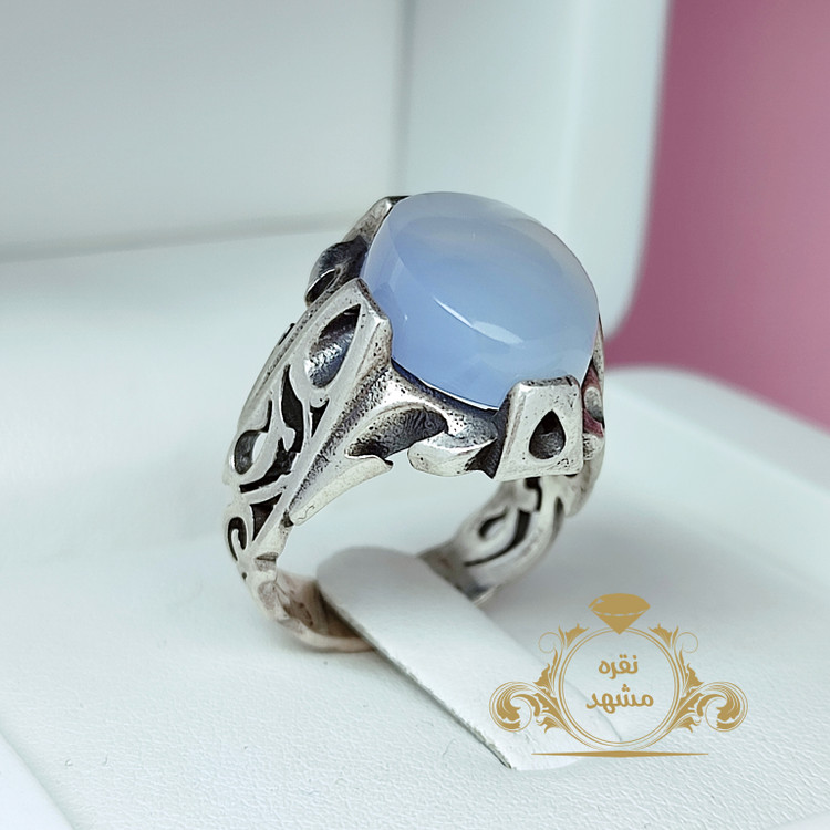 انگشتر نقره مردانه عقیق کبود یمانی اصلی