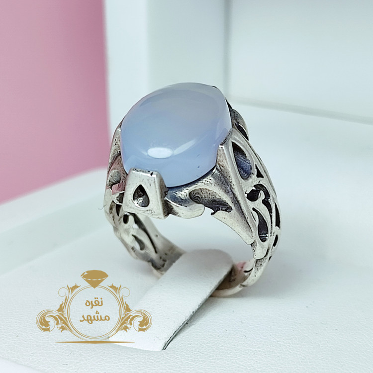 انگشتر نقره مردانه عقیق کبود یمنی اصل