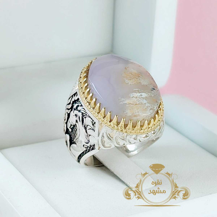 انگشتر مردانه شجر بهاره خوش نقش و نگار طبیعی