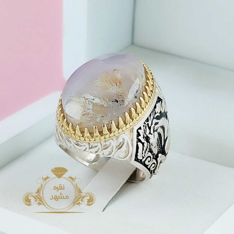 انگشتر شجر بهاره خوش نقش و نگار طبیعی مردانه