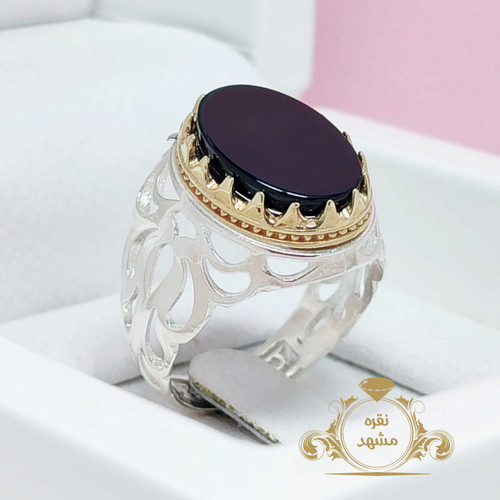 انگشتر مردانه عقیق سیاه مردانه خاص و اصل