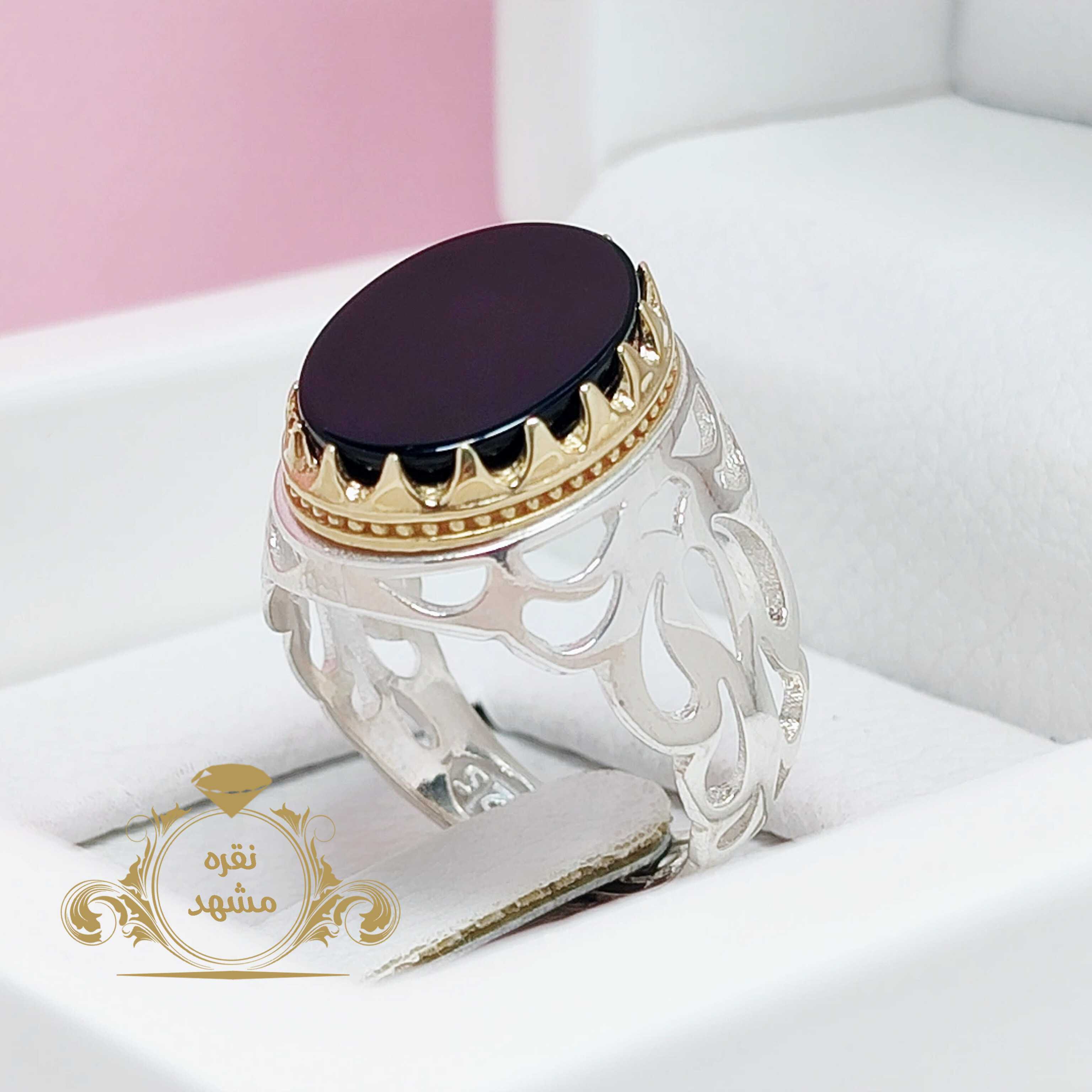 انگشتر عقیق سیاه مردانه خاص و اصل مردانه