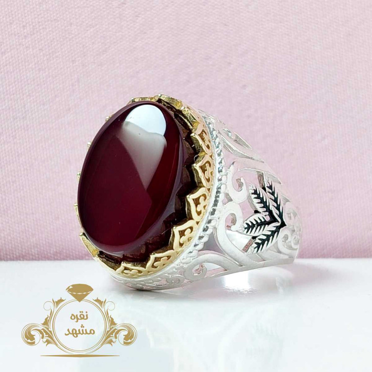 انگشتر عقیق سرخ اصلی مردانه سرخ خراسان