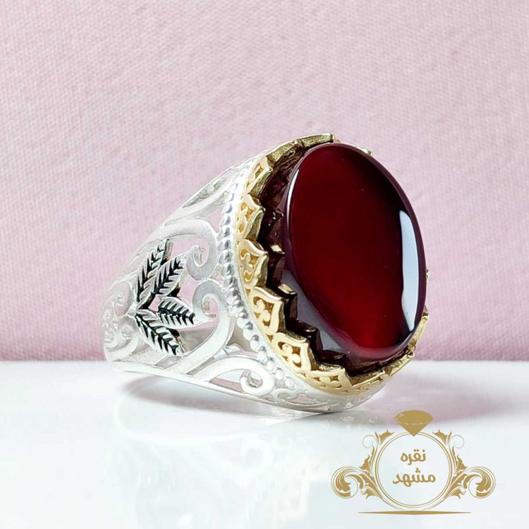 عقیق سرخ اصلی مردانه سرخ خراسانی