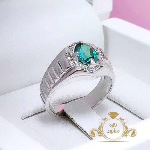 انگشتر اسپرت خیلی شیک توپاز سبز اصلی و طبیعی