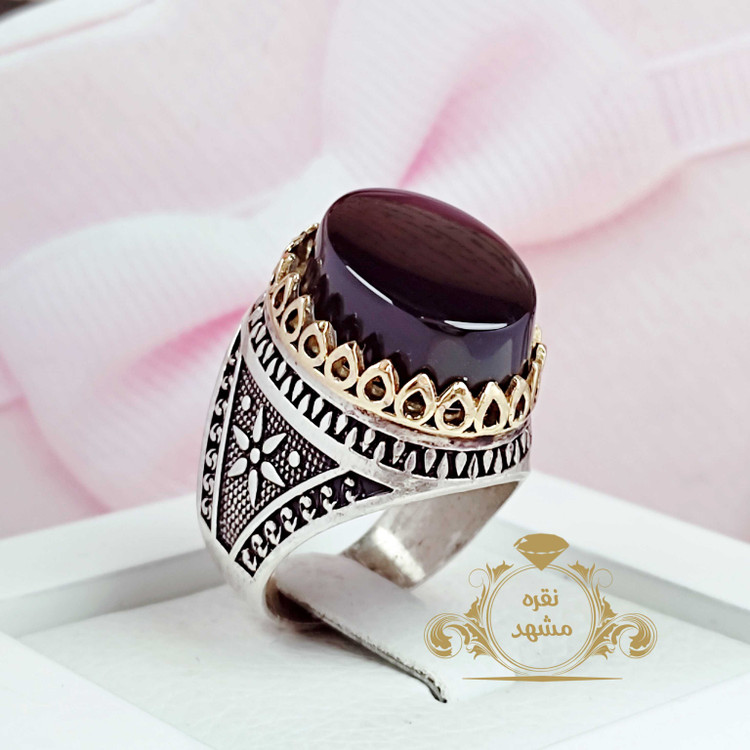 عقیق سیاه یا عقیق مشکی جست دار مردانه