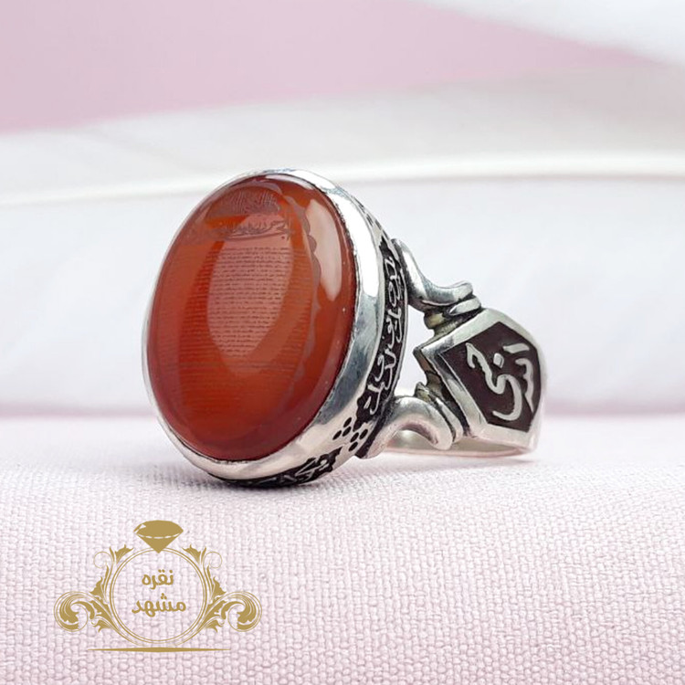 انگشتر حسبی الله حکاکی حرز امام جواد (ع) عقیق سرخ