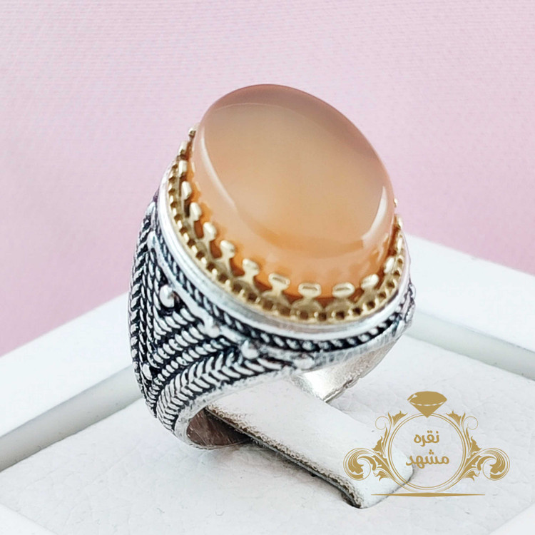 انگشتر مردانه یمنی اصل رنگ پرتقالی
