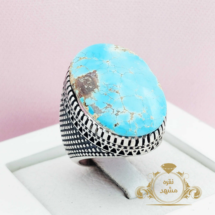 انگشتر مردانه فیروزه اصل نیشابور درشت