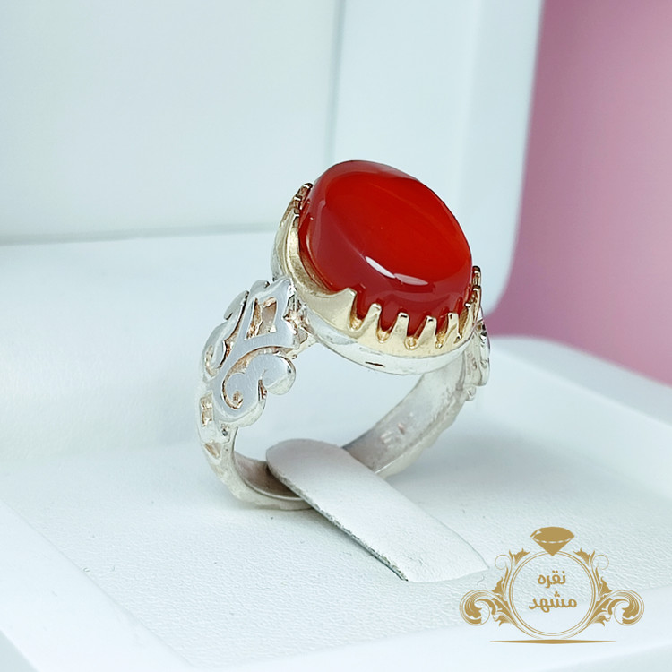 انگشتر مردانه عقیق سرخ خراسان خاص