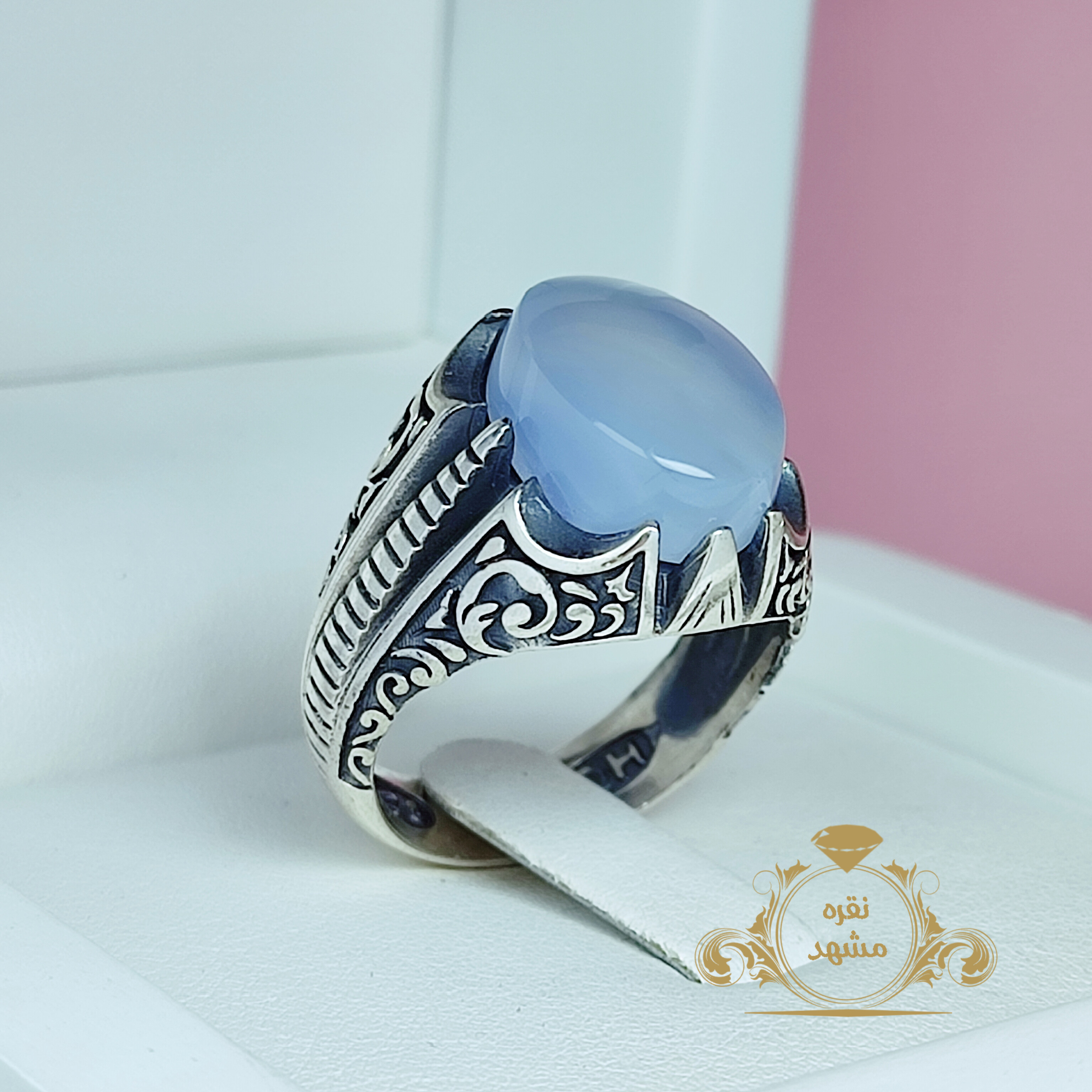 انگشتر نقره مردانه عقیق یمنی کبود اصل