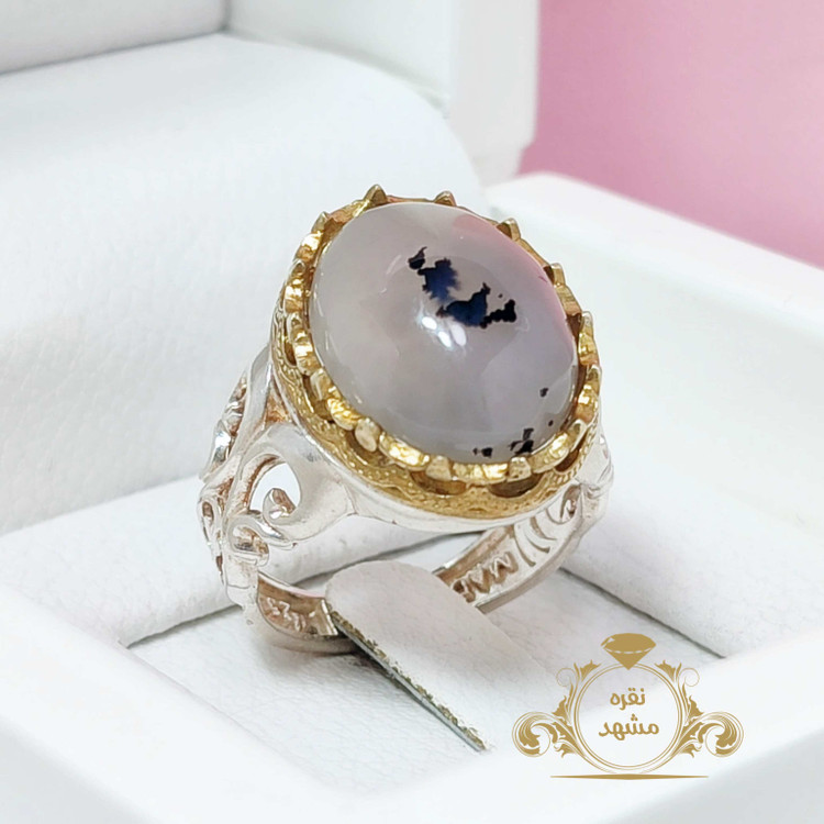 انگشتر مردانه شجر نقش کوچک نقره