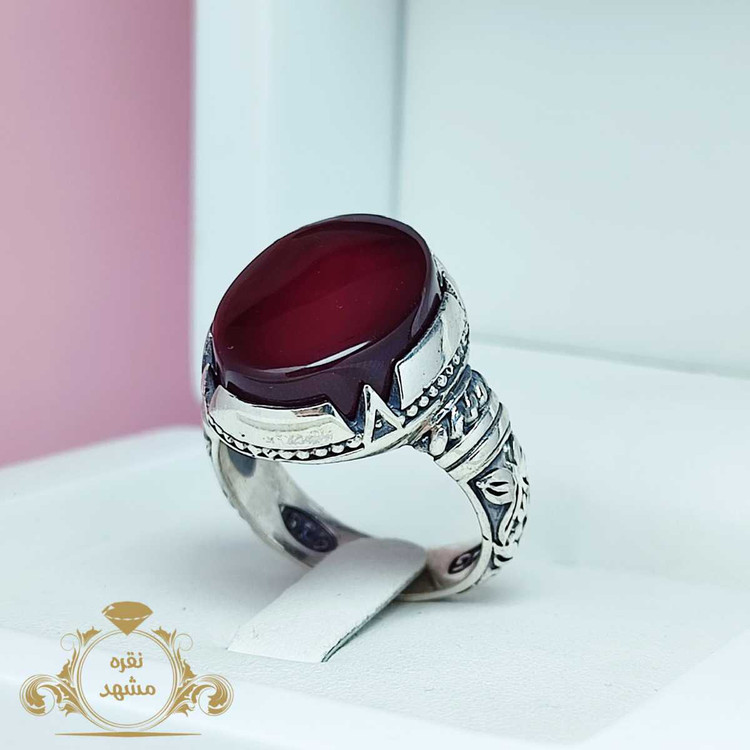 انگشتر عقیق سرخ کبدی خراسانی مردانه