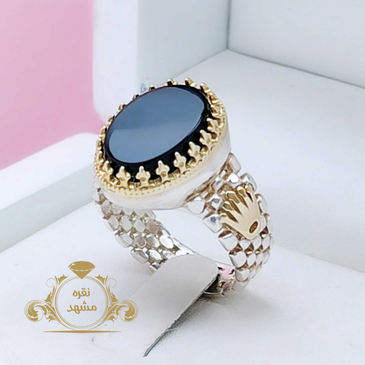 انگشتر مردانه عقیق سیاه رولکسی اسپرت