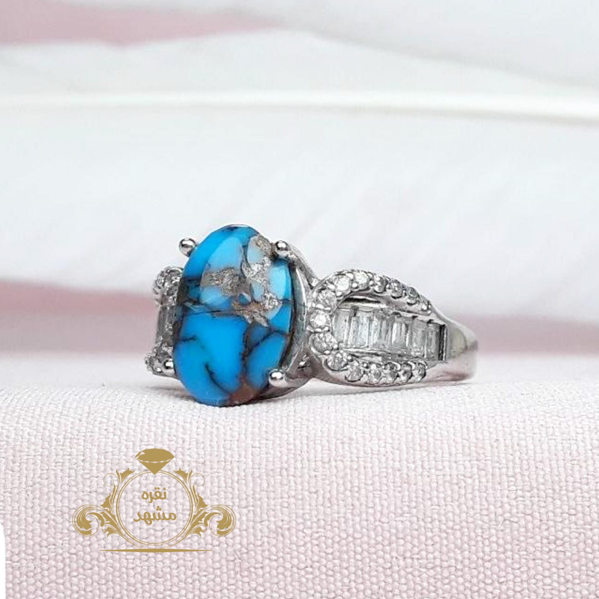 انگشتر فیروزه نیشابوری اصل روکش رادیوم