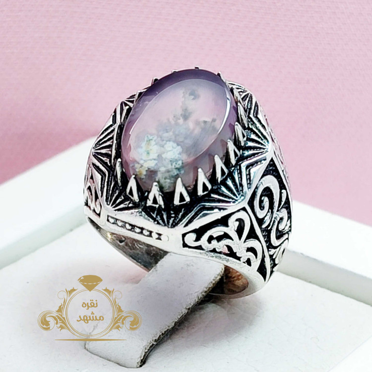 عقیق سوسنی شجر خوش رنگ نقش شکوفه