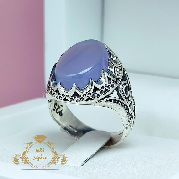 انگشتر علی نگین عقیق سوسنی اصل رکاب نقره