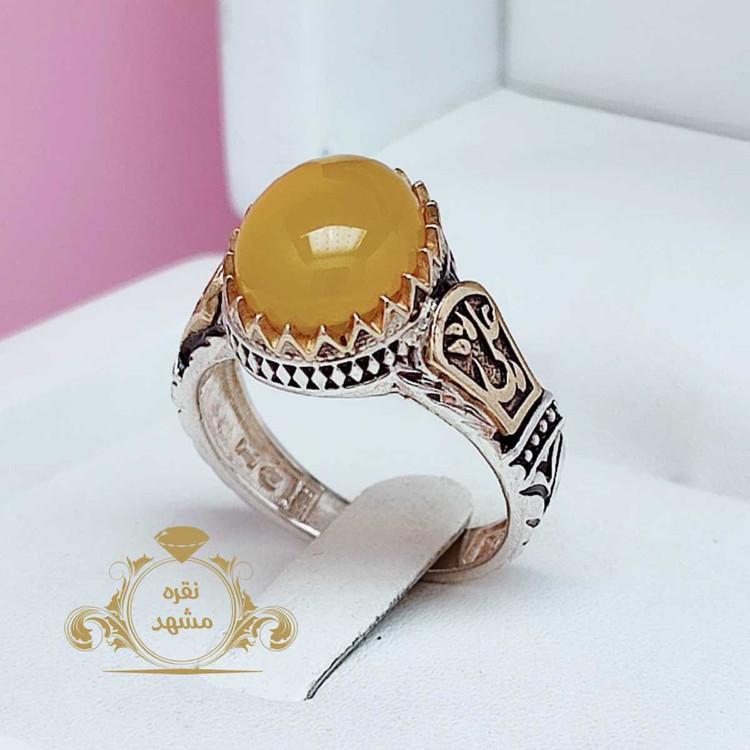 انگشتر زرد نقره مردانه اصلی