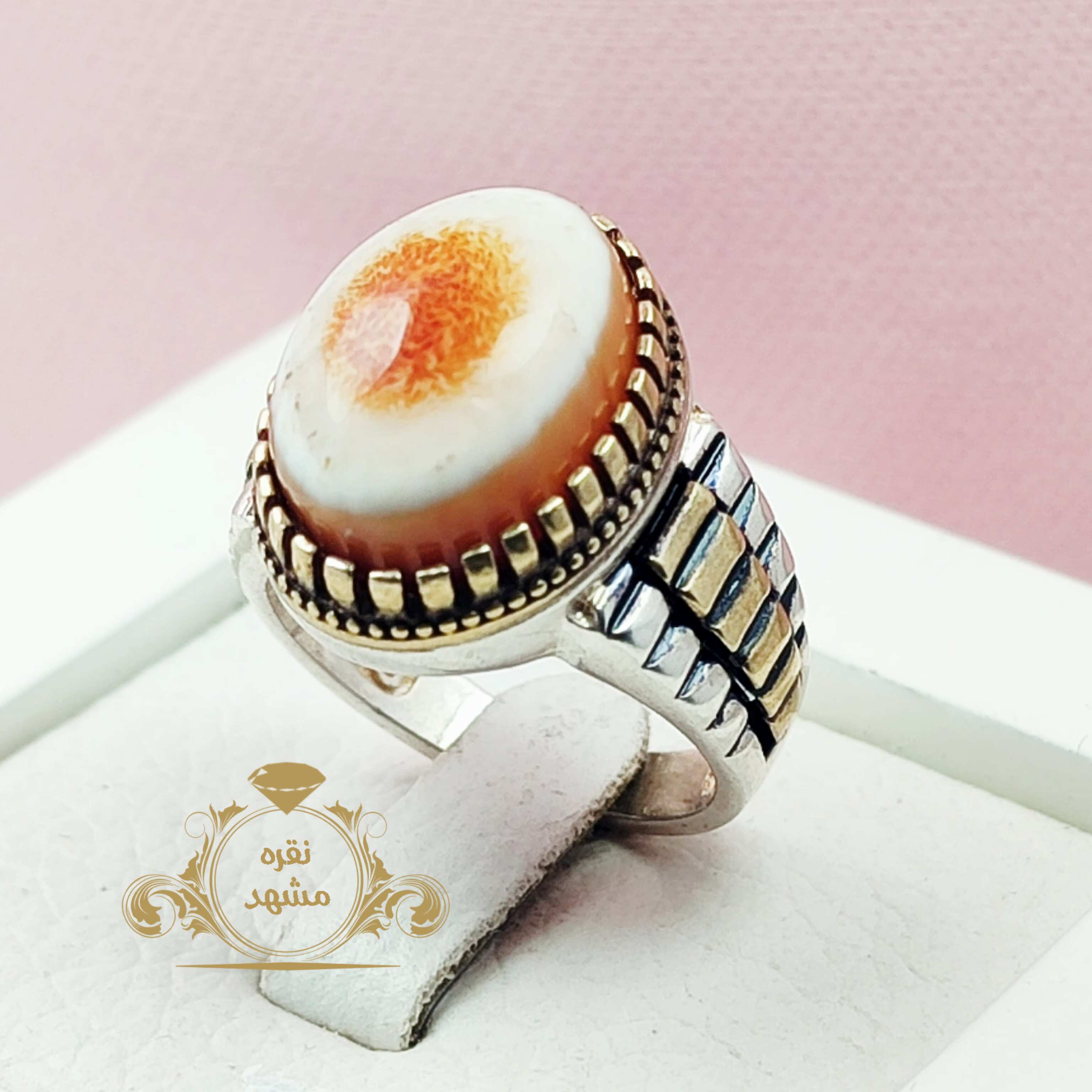 انگشتر عقیق سلیمانی خوشرنگ با کیفیت مردانه