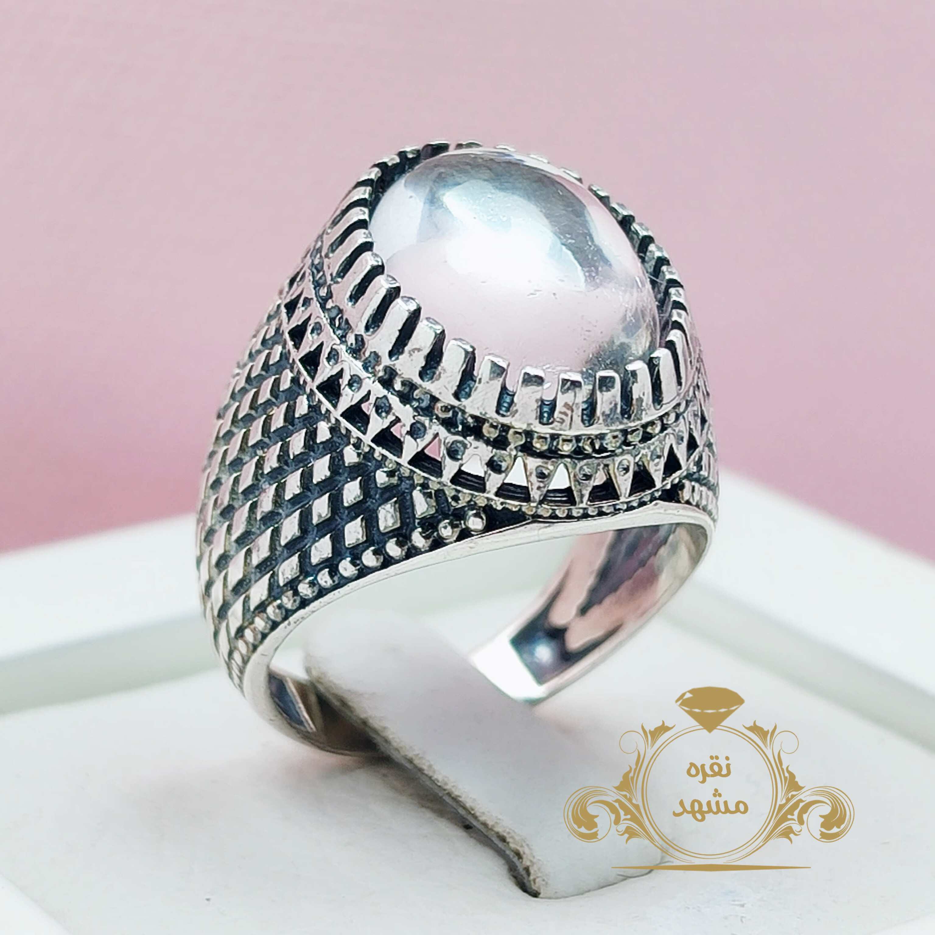 انگشتر در نجف اصلی و طبیعی مردانه مدل حصیری