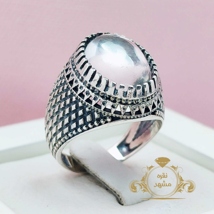 انگشتر در نجف اصلی و طبیعی مردانه مدل حصیری