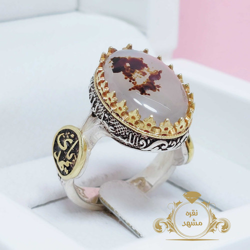 فروش ویژه انگشتر عقیق شجر قاین نقره 925