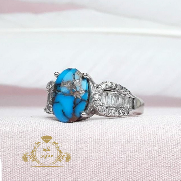انگشتر زنانه فیروزه نیشابوری اصلی رکاب رادیوم