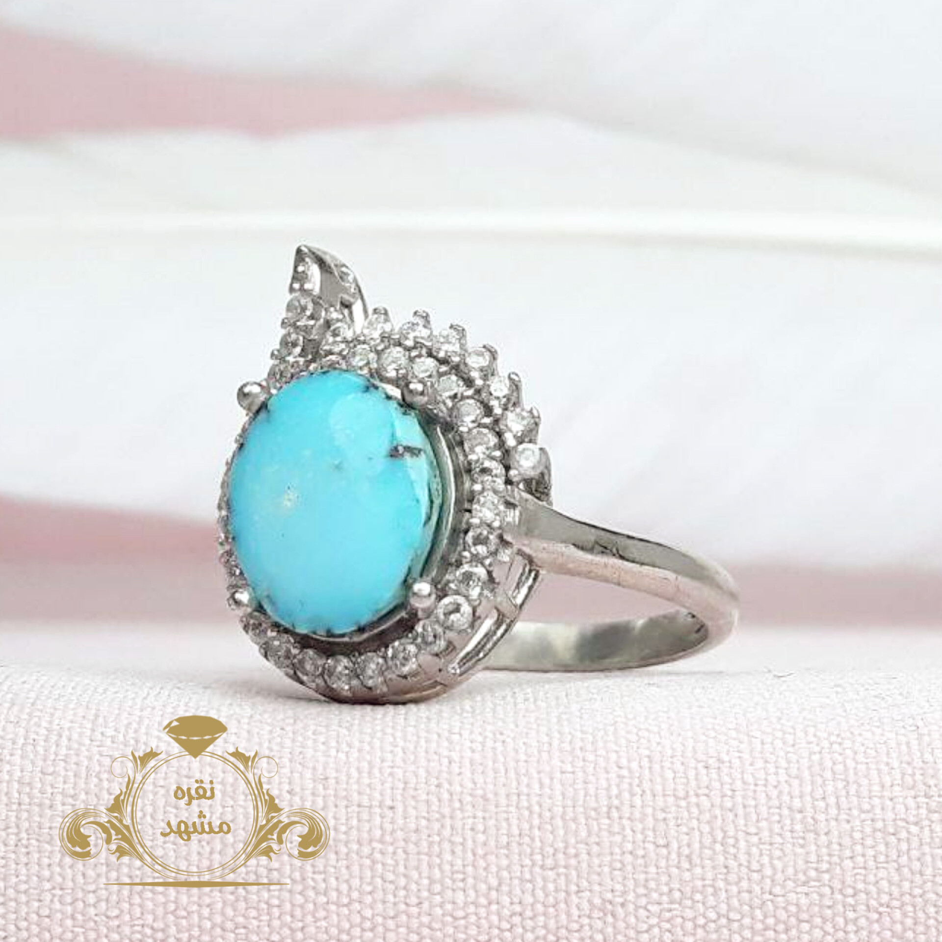 انگشتر زنانه فیروزه نیشابوری اصلی رکاب رادیوم