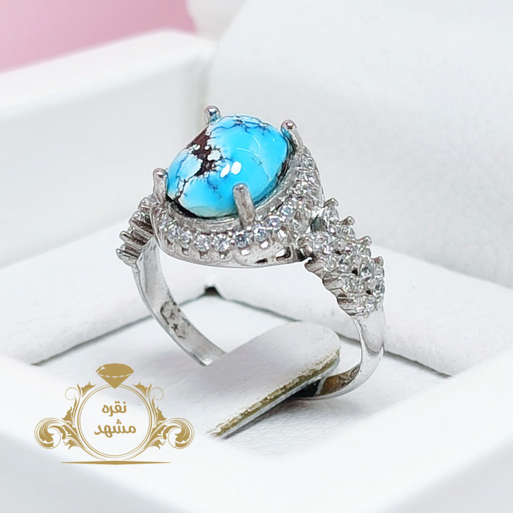انگشتر زنانه نگین فیروزه نیشابوری اصلی