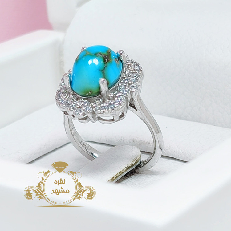 انگشتر زنانه نگین فیروزه نیشابوری