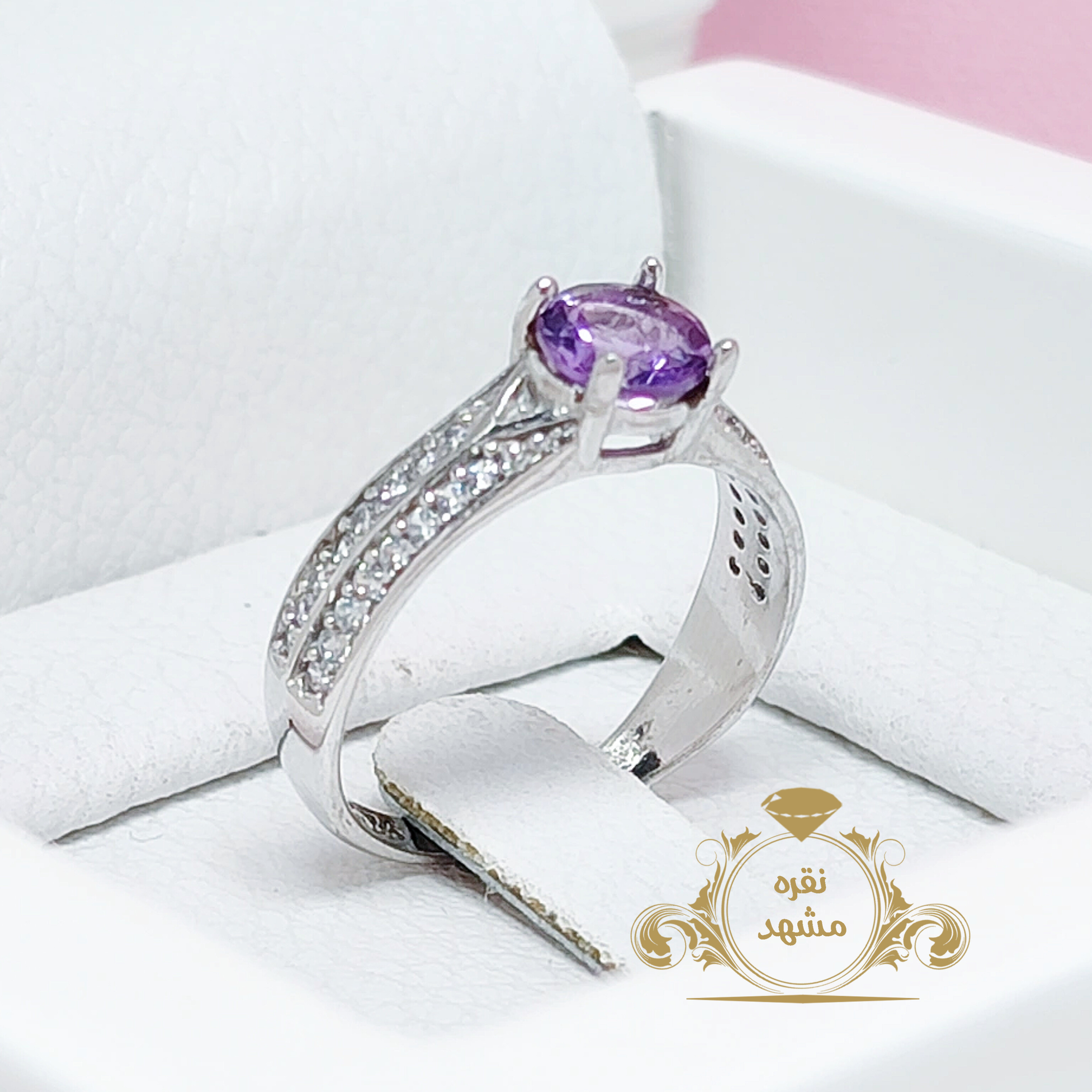 انگشتر زنانه آماتیست تراش جواهر اصل